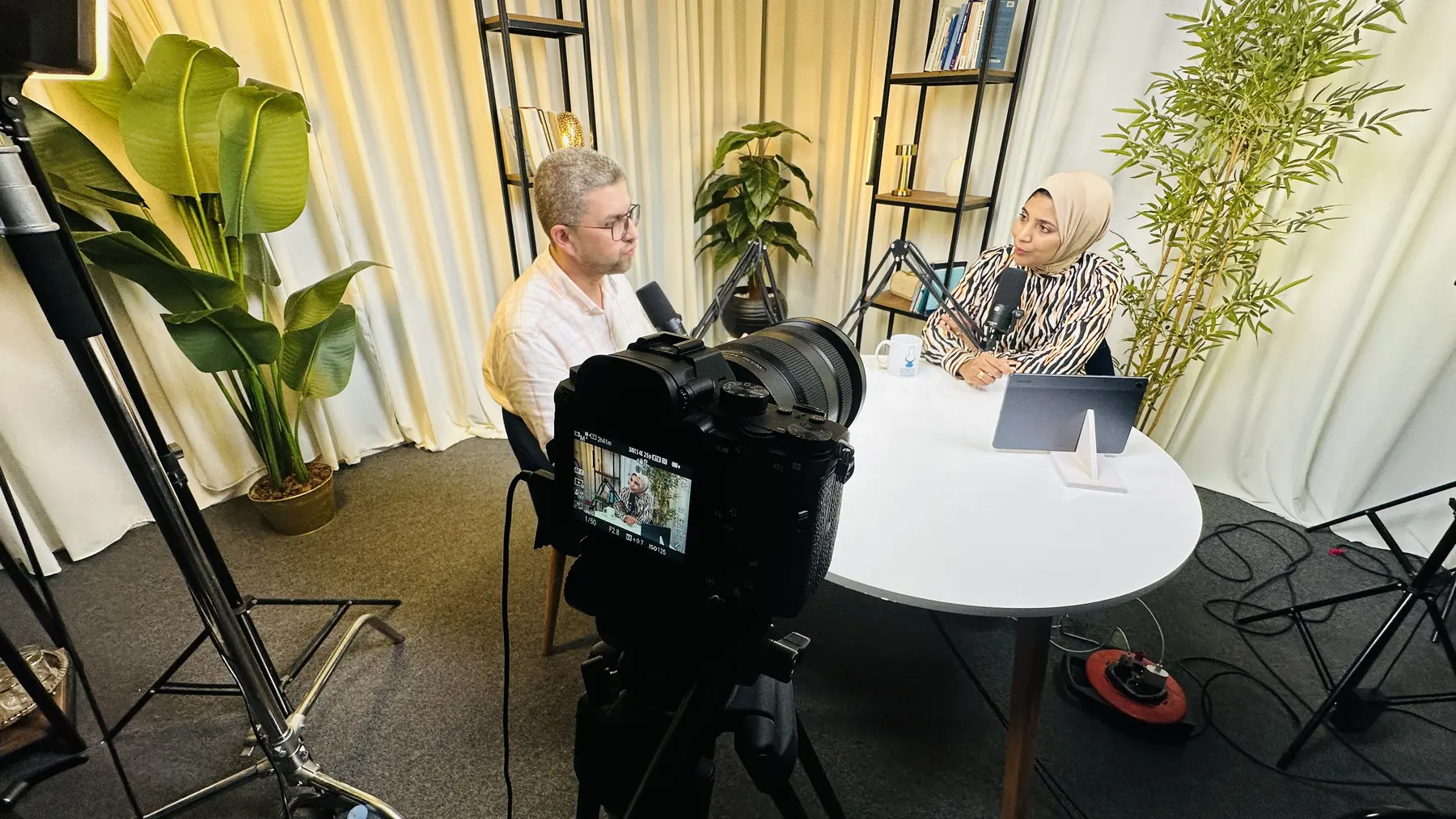 Podcast recording at the MediaValley studio in Fez