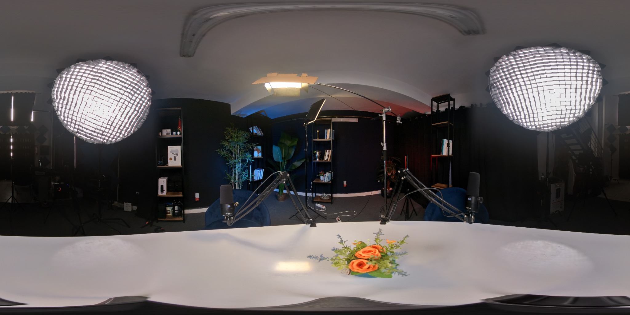 Real panorama of the MediaValley studio with the dark set